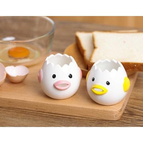 Creative Egg Dividers Cartoon Cute Chicks Hollow Out Egg Separator Ceramics Tool Kitchen Utensils