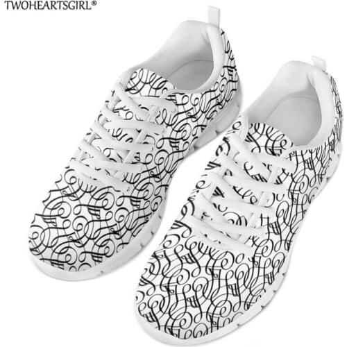 Twoheartsgirl Calligraphic Women Casual Shoes Womens Sneakers Shoes Fashion Feminino Breathable Mesh Shoes Lace up Footwear
