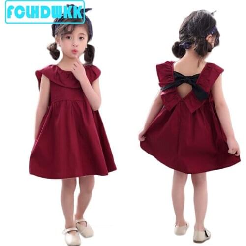 2018 Baby Girls Dress Summer Cotton Cute Baby Girl Summer Dress Flower Casual Children Kids Dresses For Girls pink 80-130cm