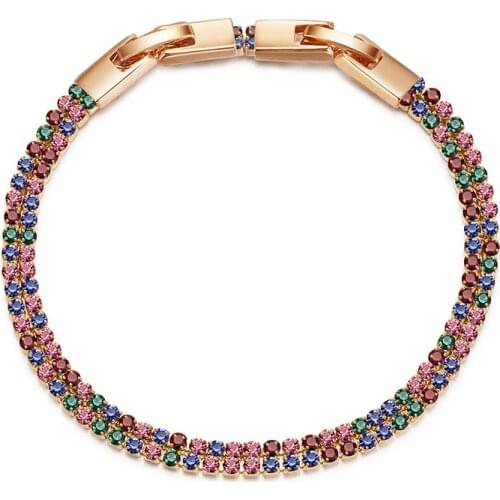 Fashion Charming Bride Wedding Crystal Bracelet Women Jewelry Shiny Rhinestone Chain Bracelet for Female 2020 New