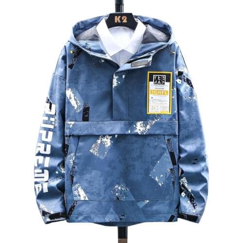Ins Camouflage Hooded Top Five Colors Optional 2021 Spring and Autumn Jacket Mens Hip-Hop Handsome Mens Youth Jacket Super Hot