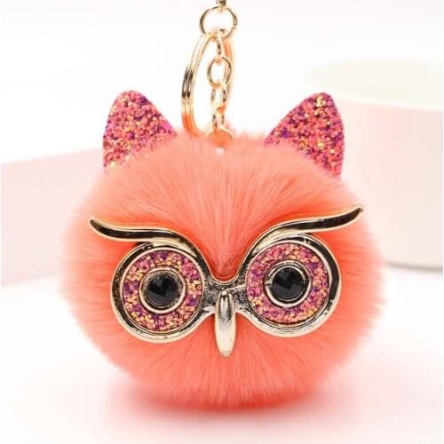 Owl fur key chain cute owl Plush Bag pendant owl plush pendant