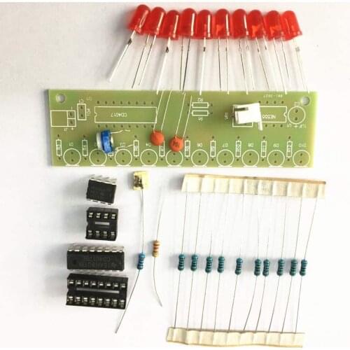 NE555 + CD4017 Red Blue Double Color Flashing Lights Board Kit Strobe Practice Learning DIY Kits Electronic Suite Module