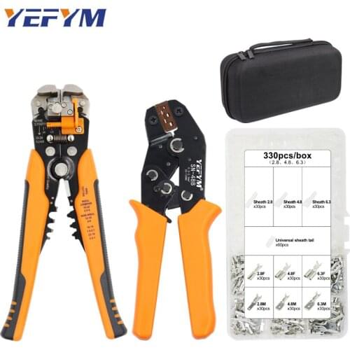 SN-48B Crimping Pliers Tools set for 2.8 4.8 6.3mm Terminals double-deck Kit Bag and Multifunctional wire stripper Repair Clamp
