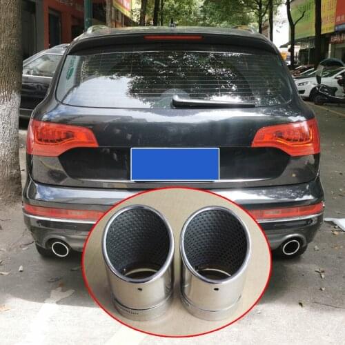 2pcs Stainless Steel Car Exhaust Tip Muffler Tips for Audi Q7 2009 2010 2011 2012 2013 2014 2015 3.0T 3.6T Styling