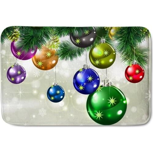 The New Doormat Flannel Floor Mat Merry Christmas Home Balloon Printing Mat Anti Slip Floor Rug For Living Room Bathroom Kitchen