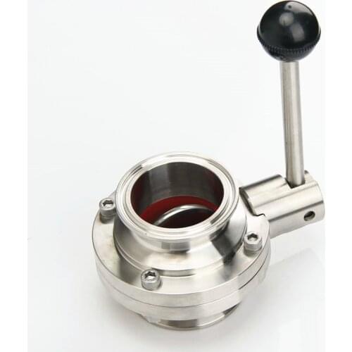 Sanitary Tri Clamp Butterfly Valve 57mm/63mm/76mm/89mm SS304 Stainless Steel Homebrew Beer Dairy Product