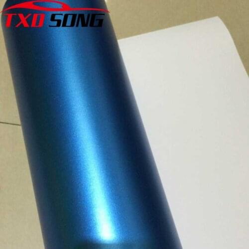 Satin Light blue Matt Metallic Vinyl Film Chrome Metallic Car Wrap Foil With Air Release Sticker Film Motorcycle Wrapping Decal