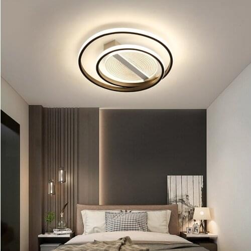 JMZM Modern Minimalist Ceiling Lamp Round Black Dimmable LED Home Atmosphere Hall room Master Bedroom Living room Ceiling lamp