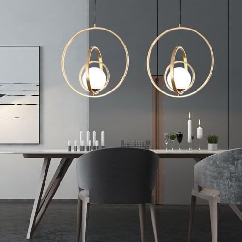 Modern Nordic Hanging Pendant Light Rotating Globe Art lamps Bedside Lights Glass Ball Indoor Living Room Bedroom lighting