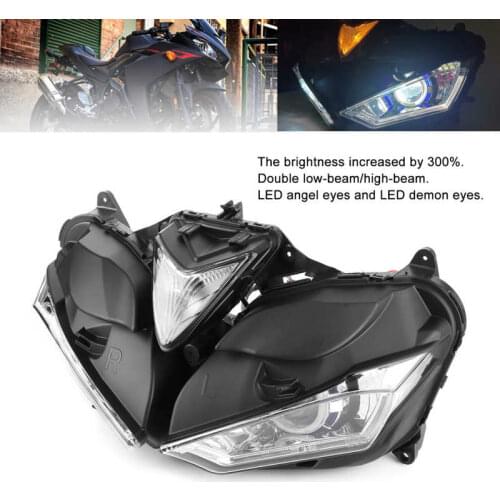 LED Headlight Assembly White Blue Angel Eyes High Low Beam for Yamaha R3 R25 2015-2018 V2