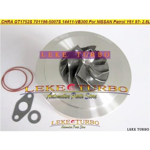Free Ship Turbo Cartridge CHRA GT1752S 701196-5007S 14411-VB300 701196 Turbocharger For NISSAN Y61 Patrol 97 RD28T RD28ETI 2.8L