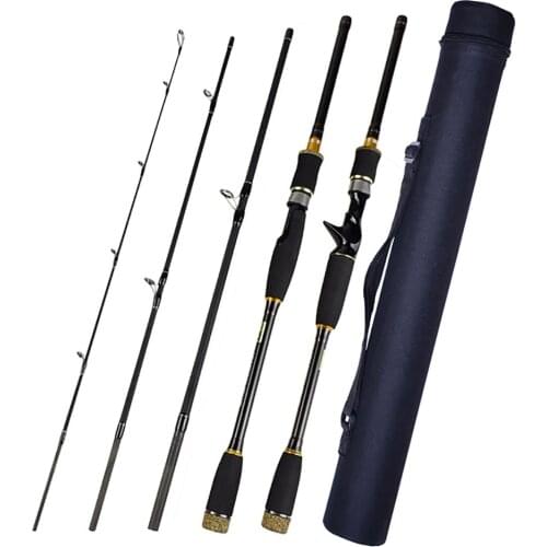 Fishing Rod Carbon 4 Sections Spinning M Power 10-25 G Lure Weight 12-25 LBS Bait Casting