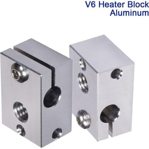 V6 Heater Block Aluminum High Quality For V6 J-head Hotend 3D Printer Parts MK8 Titan Extruder Dual Extrusion e3d Dual Extrusion