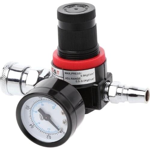 1/4" HVLP Spray Gun Air Adjusting Valve Regulator Pressure Gauge Diaphragm Control Auto Paint