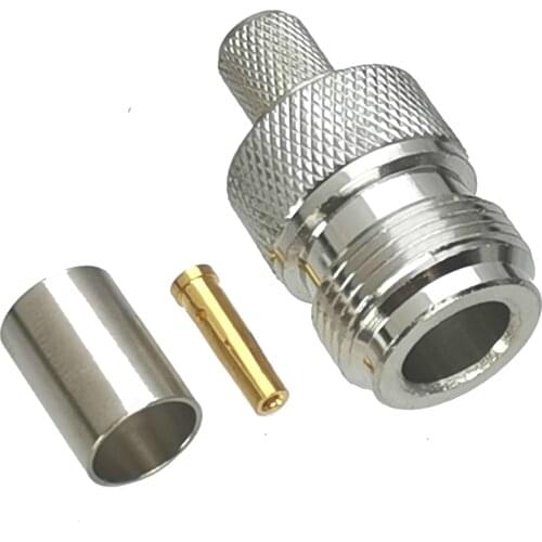 10Pcs Connector N Female Jack Crimp RG5 RG6 LMR300 Cable RF Adapter Coaxial High Quanlity