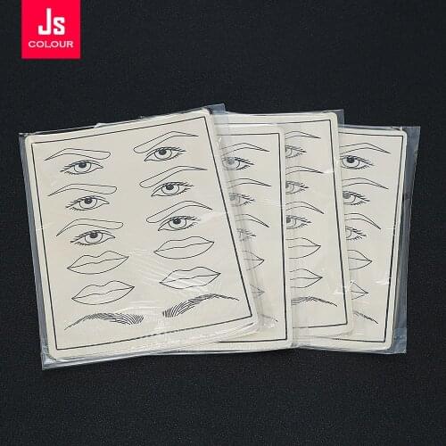 3/5/10/15pcs Microblading Eyebrow Lip Practice Skin Permanent Makeup Eyebrow Training Skin No Ink Needed Black Line