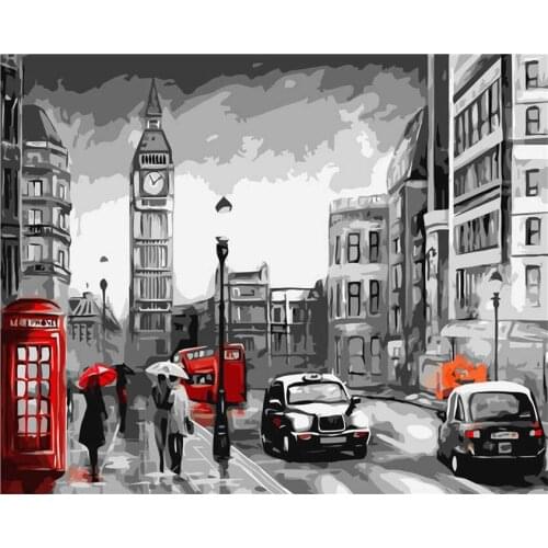 40*50CM DIY Hand Painted Acrylic Digital Oil Painting By Numbers Street Scenery Home decoration Room And Living Room