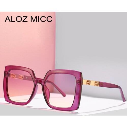 ALOZ MICC Fashion Square Sunglasses Women Vintage Sexy Purple Frame Gradient Big Sun Glasses For Female Eyewear oculos de sol