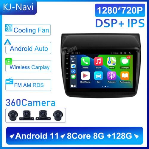 NO 2 Din Car Radio Multimedia 6+128G Player For Mitsubishi Pajero Sport 2 L200 Triton 2008 - 2016 Android 11 Navigation GPS DSP