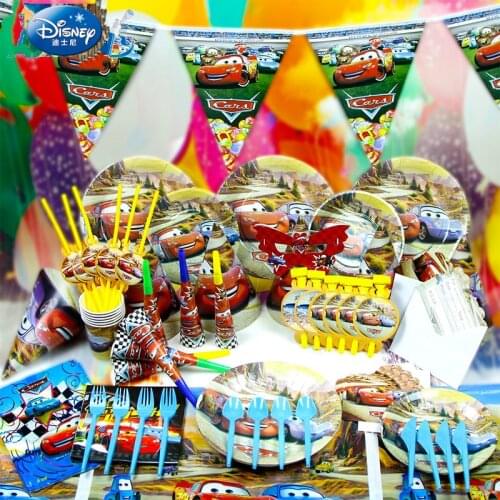 Authorized Disney car McQueen Kids Birthday Party Decoration Set Party Supplies Baby Birthday Pack event party supplies