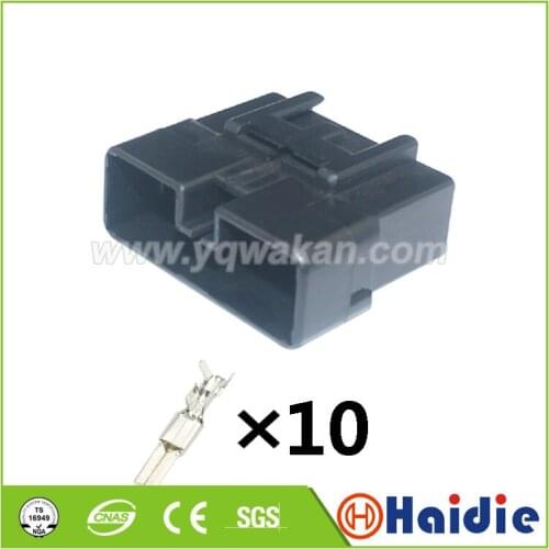 Free shipping 2sets 10pin auto plastic housing plug cable wiring harness connector 6098-0154