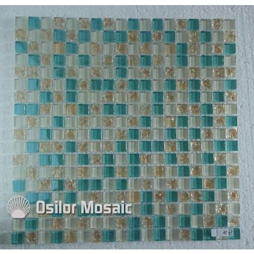 Free shipping mediterranean sea cracked pattern glass crystal mosaic tile for bathroom or living room wall tile