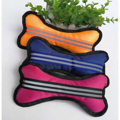 1pc Pet Dog Puppy Oxford Cloth Chewing Toy Bone Shaped Dog Toy Bite Resistant Reflective Funny Pet Squeaky Toy Dog Teething Toy