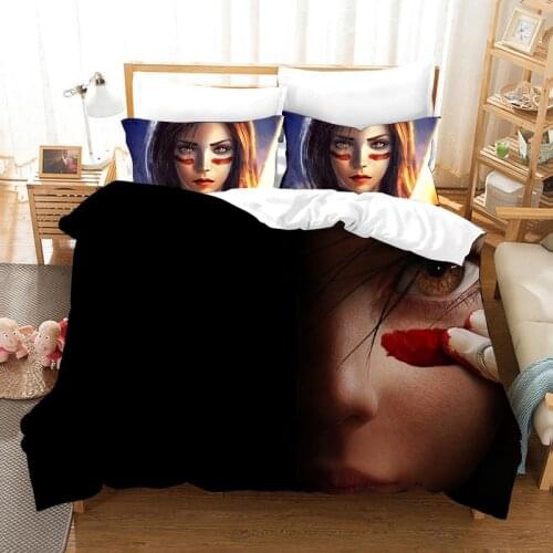 Bedding Set 3D Alita Print Game Design Duvet Cover Sets King Queen Twin Size Dropshipping Gift for children Single 098