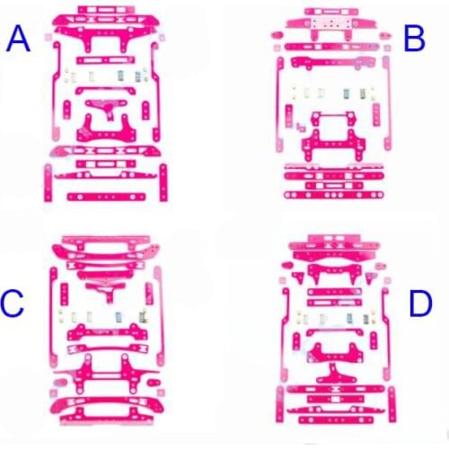 S2/VS Shrink Head AR/S2 Run Backwards Glass Fiber Exercise Set Pink Spare Parts Kit for Tamiya Mini 4WD Car Model