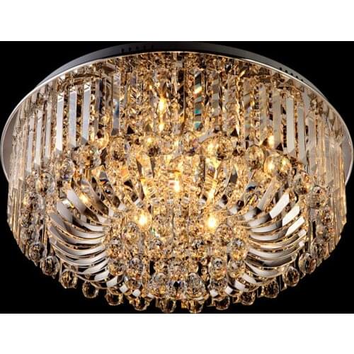 Round Ceiling Light Living Room Crystal Lamp Led Dining Hall Lamp Light In The Bedroom Luxury Post Modern Model Room