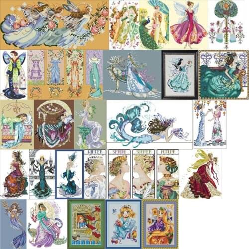 Angel 4 cross stitch kit love couple design cotton 14ct 18ct 11ct linen flaxen colorfully canvas embroidery DIY needlework