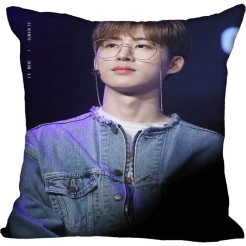 Custom Kpop Kim HanBin Printed Square silk Pillowcases 40x40cm,35x35cm One Side Satin Pillowcase Custom Logo