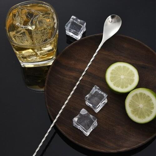 Stainless Steel Mixing Bar Spoon Cocktail Stirrers Sticks Spoon Pattern Bartender Tools 31Cm Bar Teadrop Spoon Bar Tools 2021