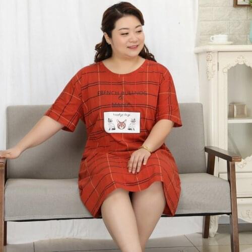 100% cotton 5XL nightgowns women summer Plus size homewear Sexy sleepwear women mom sleepdress underwear 130KG
