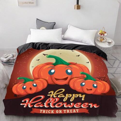 3D Duvet Cover 200*200/Queen/King/Double/Custom,Bed Blanket/Comforter/Quilt/ case,Bedding for Kids/baby/children 220x240,pumpkin
