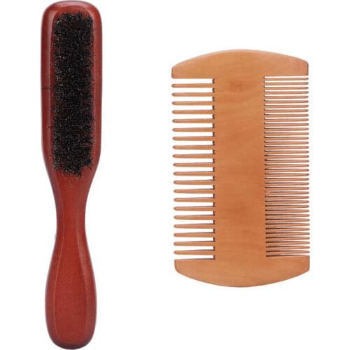 Professional Hair Comb Hair Brush Beard Comb Brush Set Double Sided Mustache Beard Comb Kit with Storage Bag for Men Hair