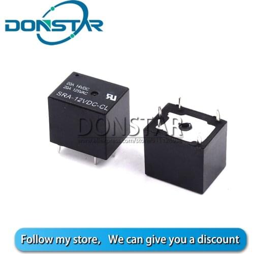 10PCS SRA 12VDC CL 12V DC Power Relay 5 PIN FOR PCB New And Original sra-12vdc-cl