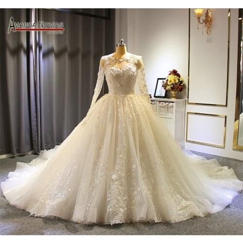 Robe Soiree 2022 Long Sleeves Ball Gown Wedding Dress Custom Made Bridal Dress
