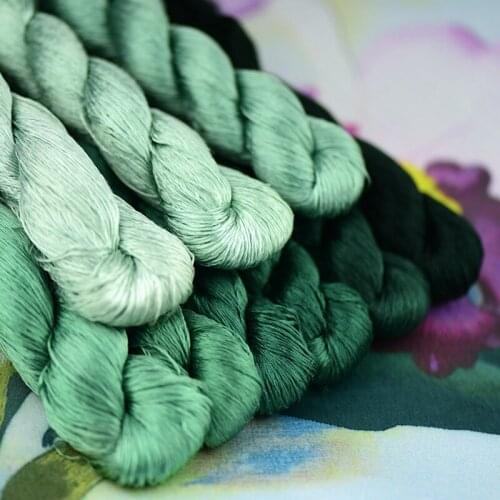 100% silk thread hand embroidery embroider cross stitch 1pcs 400m silk embroidery thread Peppermint Green 9 pure colors