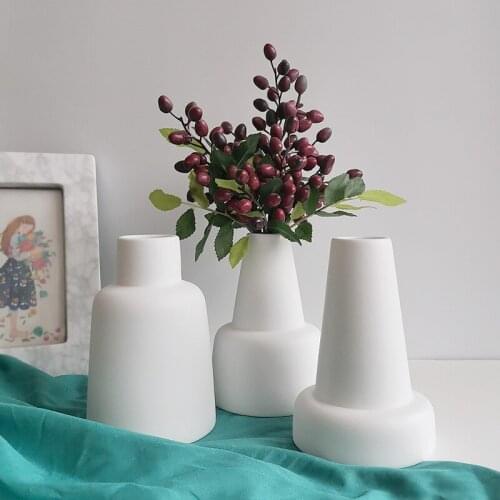 Modern Flower Vase Home Flower room decoration salon casa White Imitation Ceramic Flower Pot Decoration Home