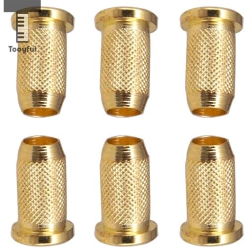 Tooyful 6 Pieces Metal Strings Through Body Mounting Ferrules Bushings for Electric Guitar Replacement Parts