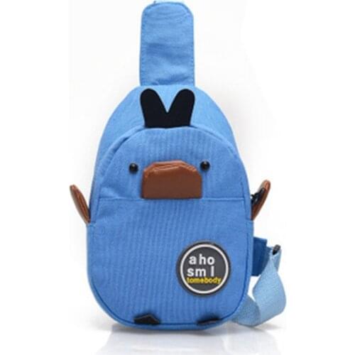 Female bag 2020 new canvas cartoon lady casual little yellow duck breast bag wild messenger bag Korean bag