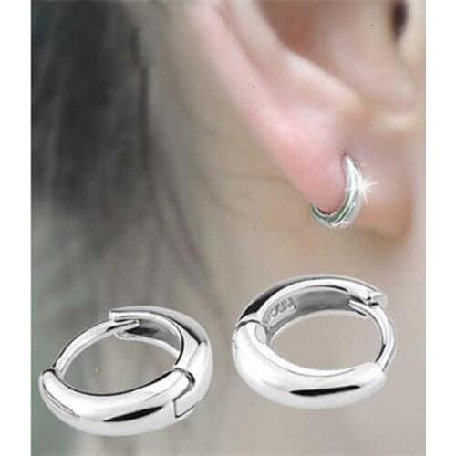 DreamySky 100% Real Silver Color Jewelry Korean Cute Round Circle Earrings For Women Bijoux Statement Brincos Pendientes