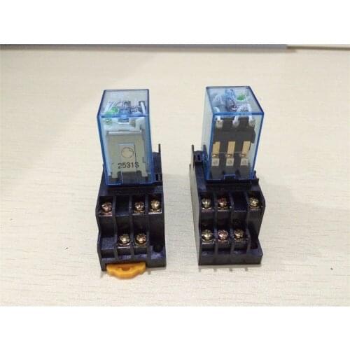 1 Set Mini Relay MY3NJ 11 Pin 5A With LED + PYF11A Socket Base Intermediate Relay 12VDC 24VDC 110VAC 220VAC