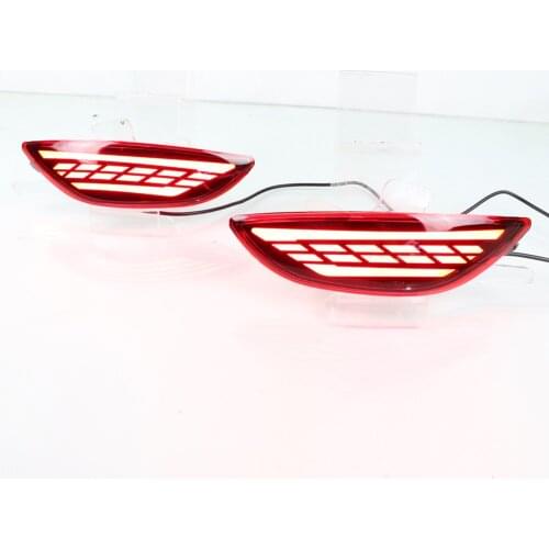 1Pair Rear Bumper Reflector Brake Light For Hyundai Accent Verna Brio Solaris 2008-2015 Red Lens LED Car Warning Fog Lamp