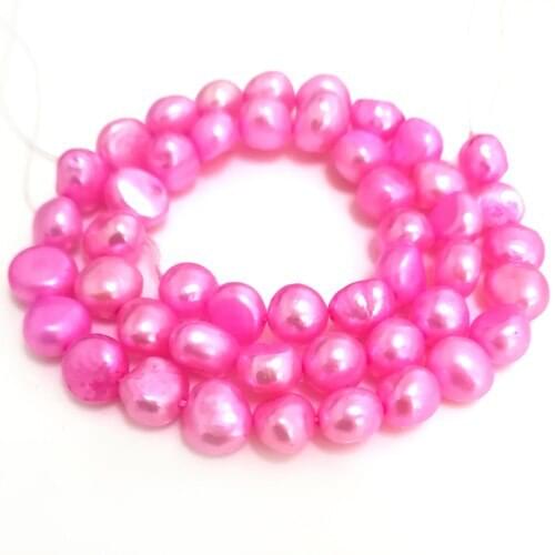 16 inches 8-9mm Pink Natural Barqoue Nugget Pearl Loose Strand