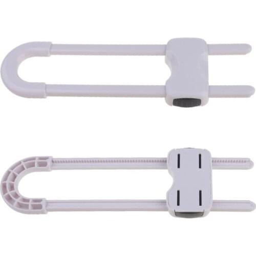 2 Pack Child Safety Sliding Cabinet Locks Baby U Shape Sliding Safety Latch Lock Y4QA