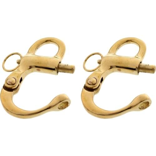 2Pieces 5cm 2inch Fixed Bail Copper Snap Shackle Sailing Boat Yacht Hardware