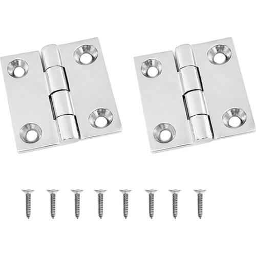 2 Pieces High Polished 316 Stainless Steel Marine Boat Caravan Door Hatch Cabinet Cupboard Compartment Butt Hinge 50mmx50mm